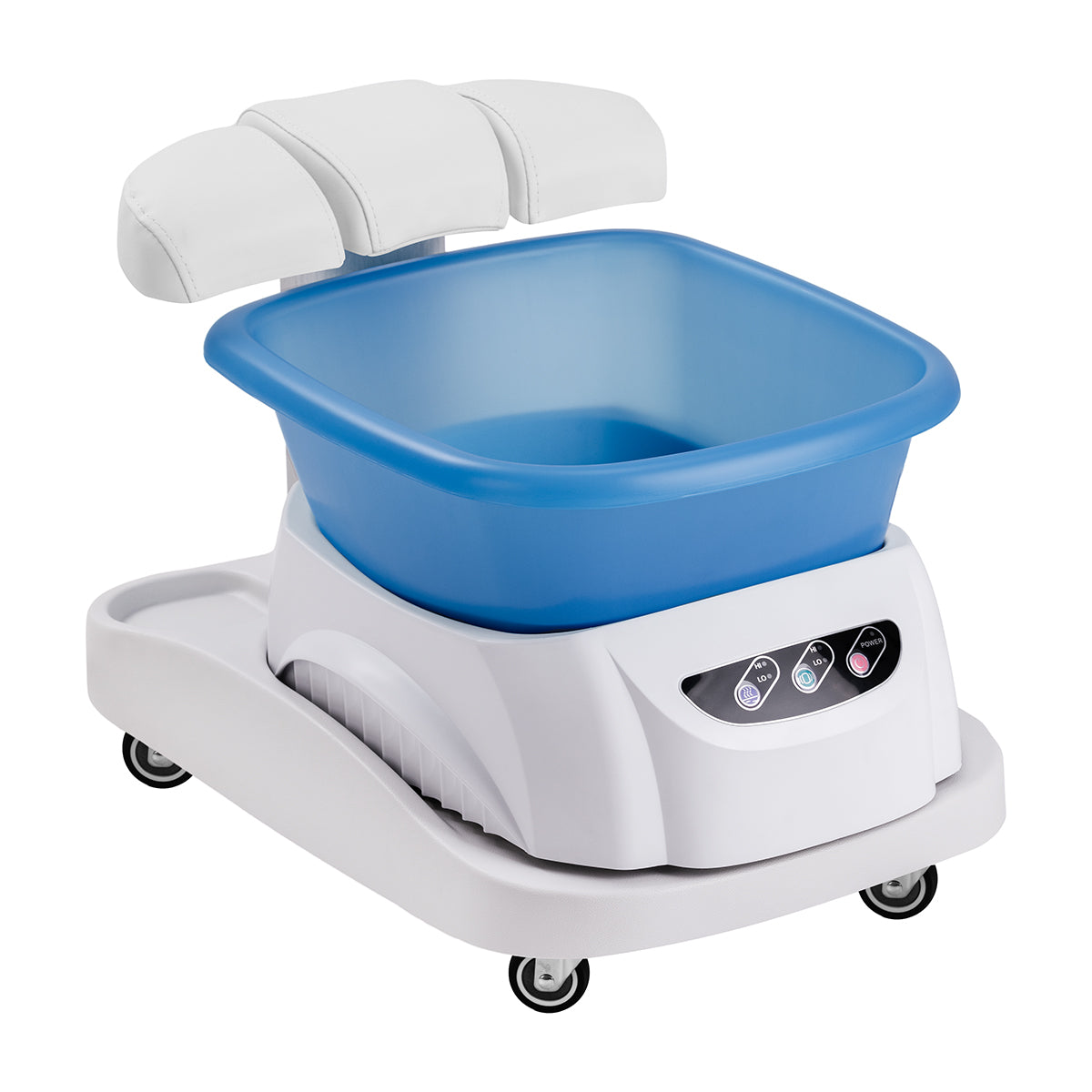 Azzurro shower tray with massager and white trolley