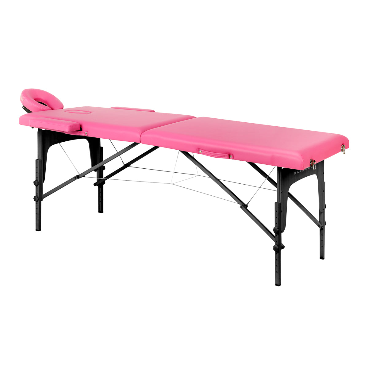 BALANCE wooden folding massage table 2 segment pink and black