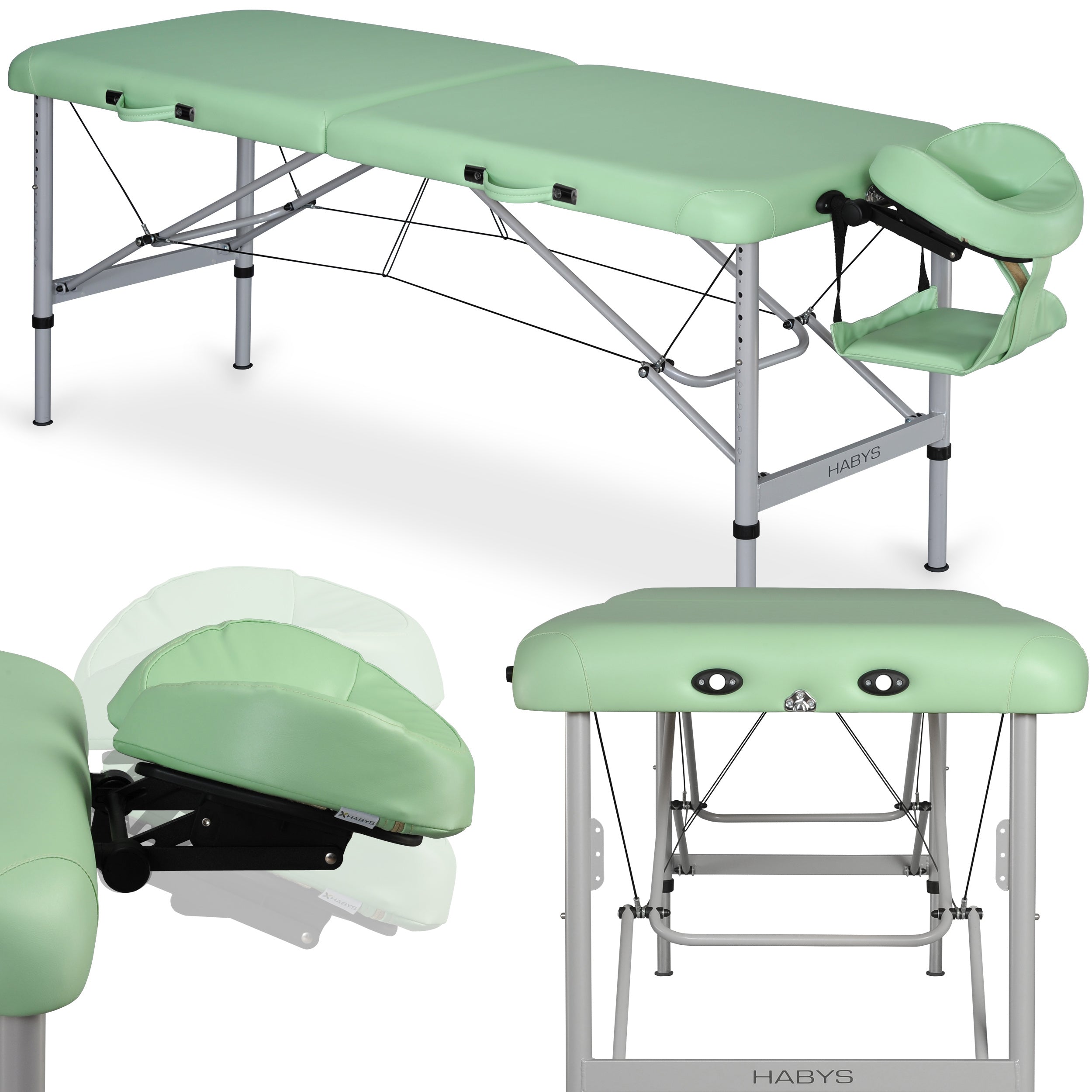 Massage Table Aero Alu 70 Vinyl Flex K022 Green