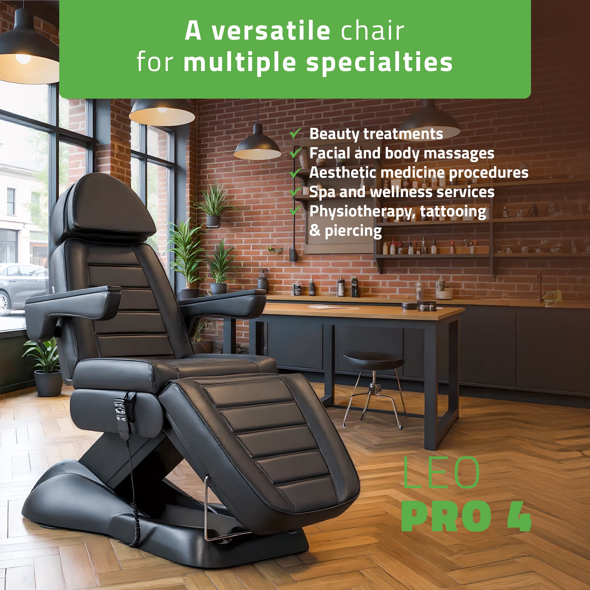 Leo PRO 4 Comfy Base k515 fekete elektromos kozmetikai szék