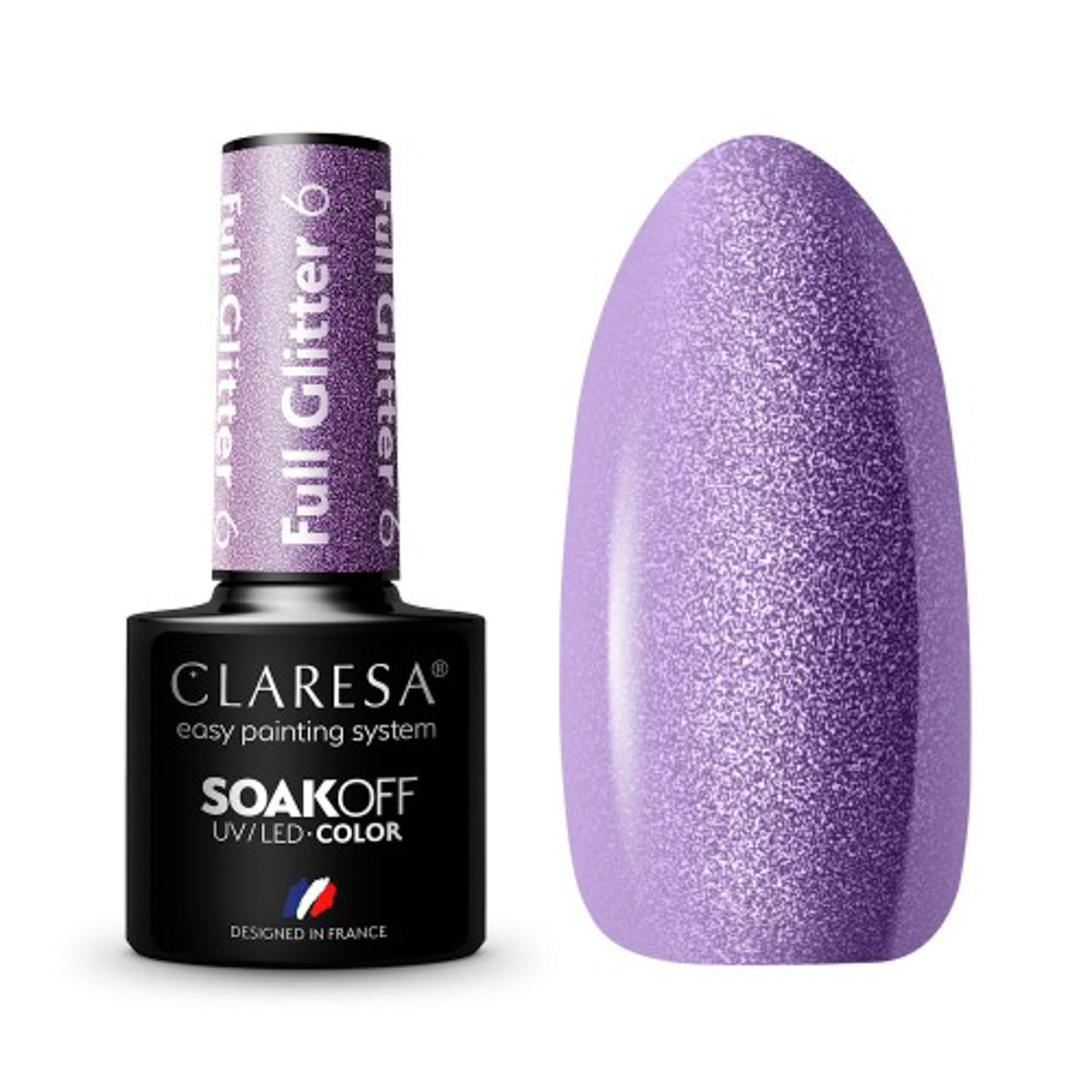 CLARESA FULL GLITTER 6 hibrid körömlakk -5g