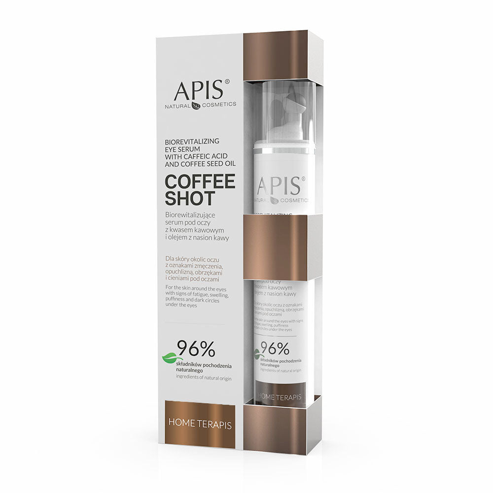 Apis coffee shot otthoni terápia, biorevitalizáló szemszérum kávésavval és kávé magolajjal 10 ml
